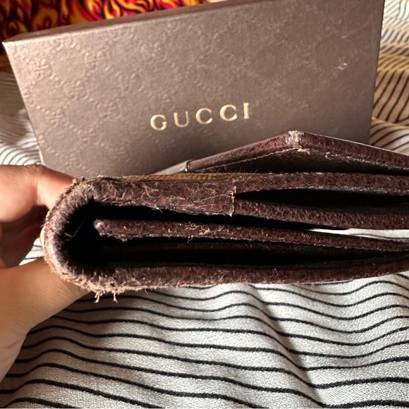 authentic brown Gucci canvas monogram long wallet - Picture 12 of 14